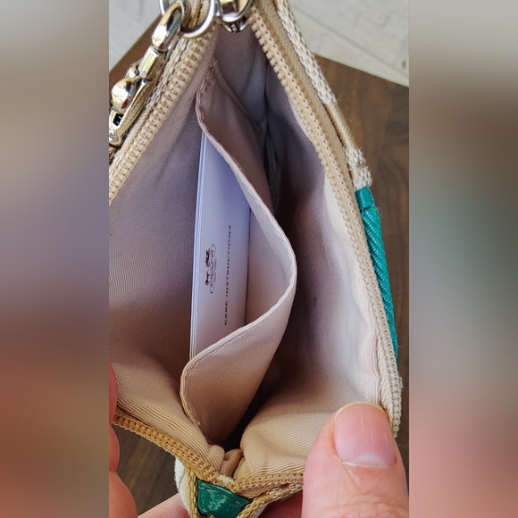 Coach Wristlet, Teal Green - Picture 4 of 9